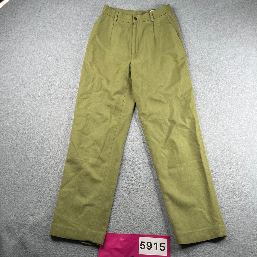 J Crew Wool Pleated Pants Green Womens Size 6 Casual Polyester Lined Casual *SEE